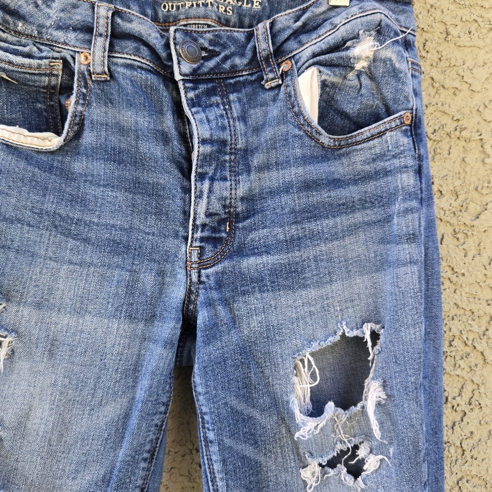 American Eagle Tomgirl Women's Blue Jeans - Picture 4 of 10